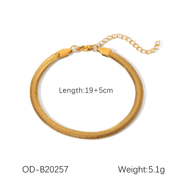 Trendy Snake Bone Chain Bracelet In Titanium Steel And Stainless Steel With Animal Zodiac Pattern Vacuum Plated