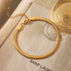 Trendy Snake Bone Chain Bracelet In Titanium Steel And Stainless Steel With Animal Zodiac Pattern Vacuum Plated