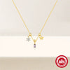 Trendy Square 925 Silver Butterfly Flower Pendant Necklace With Removable Pendant Electroplated For Women Animal Zodiac Pattern