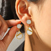Trendy Stainless Steel Geometric Heart And Water Drop Earrings For Women With Electroplating Design