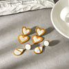 Trendy Stainless Steel Geometric Heart And Water Drop Earrings For Women With Electroplating Design