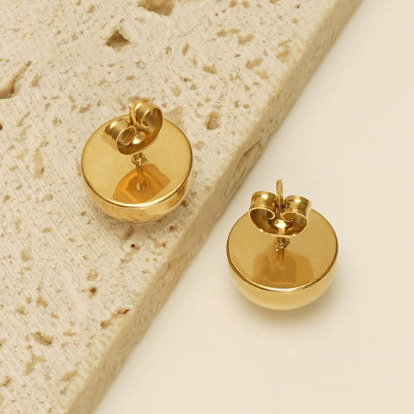 Trendy 316L Stainless Steel Hemisphere Geometric Electroplated Women's Earrings