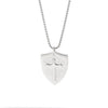 Trendy Stainless Steel Shield Pendant Unisex Necklace With Round Beads And Electroplating Treatment Geometric Style