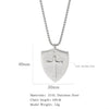 Trendy Stainless Steel Shield Pendant Unisex Necklace With Round Beads And Electroplating Treatment Geometric Style