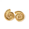 Trendy Swivel Pattern Thread Earrings For Women 18K Gold Plated Stainless Steel With Geometric Design And Electroplating