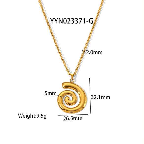 Trendy Swivel Pattern Thread Earrings For Women 18K Gold Plated Stainless Steel With Geometric Design And Electroplating