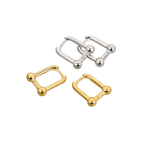 Trendy U Shaped Geometric Earrings In S925 Sterling Silver Simple Fashion Women's Jewelry