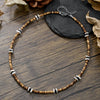Trendy Unisex Hiphop Bohemian Style Shell Coconut Shell Wood Beads Stitching O Chain Necklace Handmade Geometric Pattern Stainless Steel Fadeless