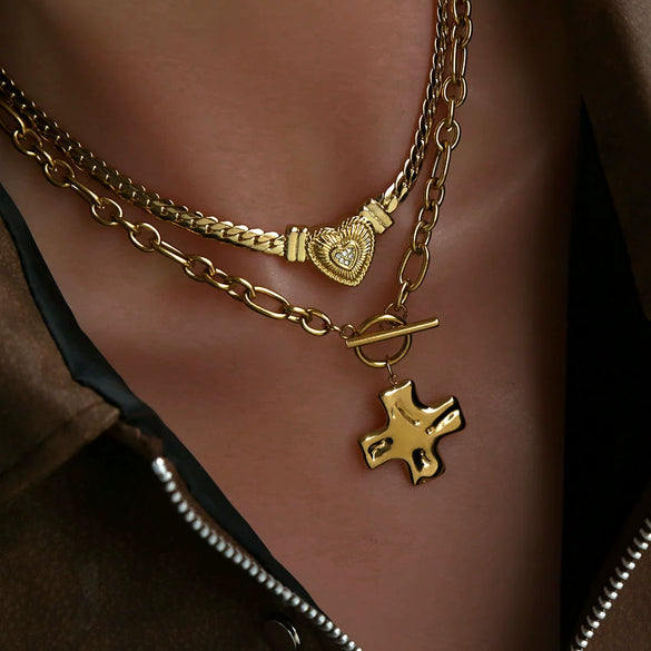 Trendy Unisex Stainless Steel Electroplated Necklace With Letter Number Text Patterns