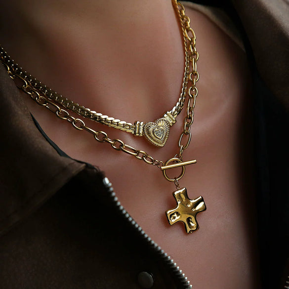 Trendy Unisex Stainless Steel Electroplated Necklace With Letter Number Text Patterns