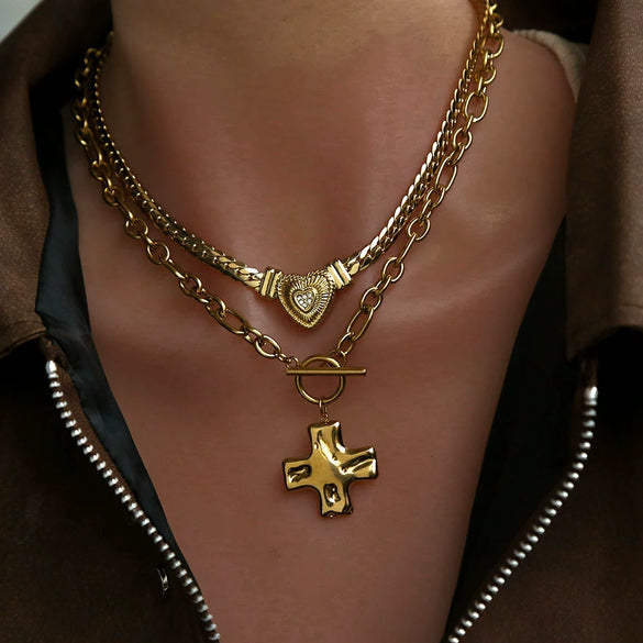 Trendy Unisex Stainless Steel Electroplated Necklace With Letter Number Text Patterns