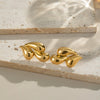 Trendy Water Drop Splicing Personality Versatile Light Luxury High End Stainless Steel Earrings With Electroplating Design