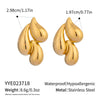 Trendy Water Drop Splicing Personality Versatile Light Luxury High End Stainless Steel Earrings With Electroplating Design
