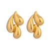 Trendy Water Drop Splicing Personality Versatile Light Luxury High End Stainless Steel Earrings With Electroplating Design
