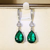 Trendy Women's Copper Dropshaped Blue Topaz Imitation Crystal Earrings