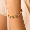 Trendy Women's Gold Plated Geometric Stainless Steel Tennis Bracelet
