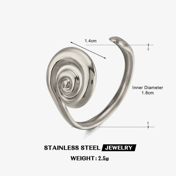 Trendy Women's Stainless Steel Rotating Thread Ring With Line Pattern Geometric Electroplated Fashion Jewelry