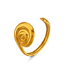 Trendy Women's Stainless Steel Rotating Thread Ring With Line Pattern Geometric Electroplated Fashion Jewelry