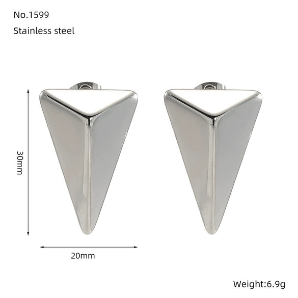 Triangle Earrings Titanium Steel Geometric Electroplated Minimalist Design