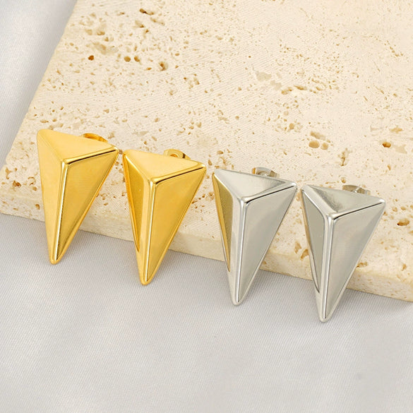 Triangle Earrings Titanium Steel Geometric Electroplated Minimalist Design