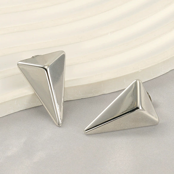 Triangle Earrings Titanium Steel Geometric Electroplated Minimalist Design