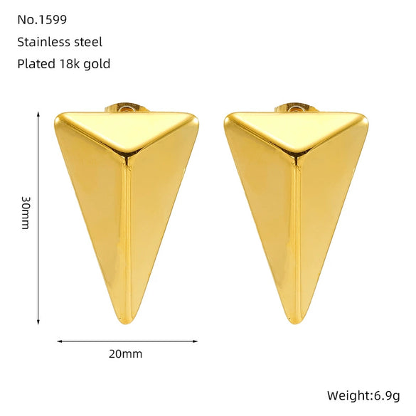 Triangle Earrings Titanium Steel Geometric Electroplated Minimalist Design