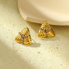 Triangle Geometric Pattern Titanium Steel And Stainless Steel Women's Fashion Luxury Electroplated Nonfading Earrings