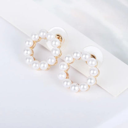 Simple Style Geometric Plating Alloy Artificial Gemstones Earrings