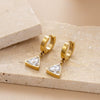 Triangular Zircon Titanium Steel Geometric Women's Earrings