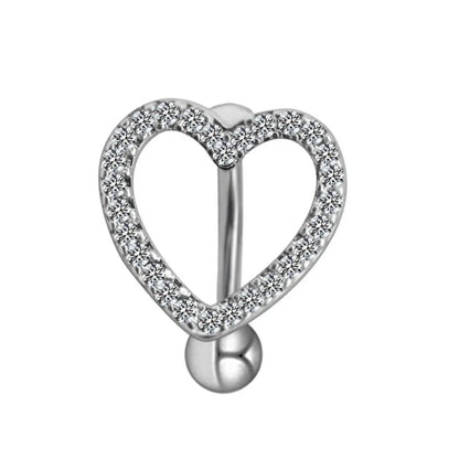 Tropical Heart Shape Floral Stainless Steel Copper Plating Inlay Zircon White Gold Plated Gold Plated Belly Ring