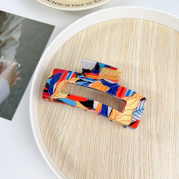 Tropical Hollow Floral Handmade Pvc Hair Grab Clip Women's Hair Accessories