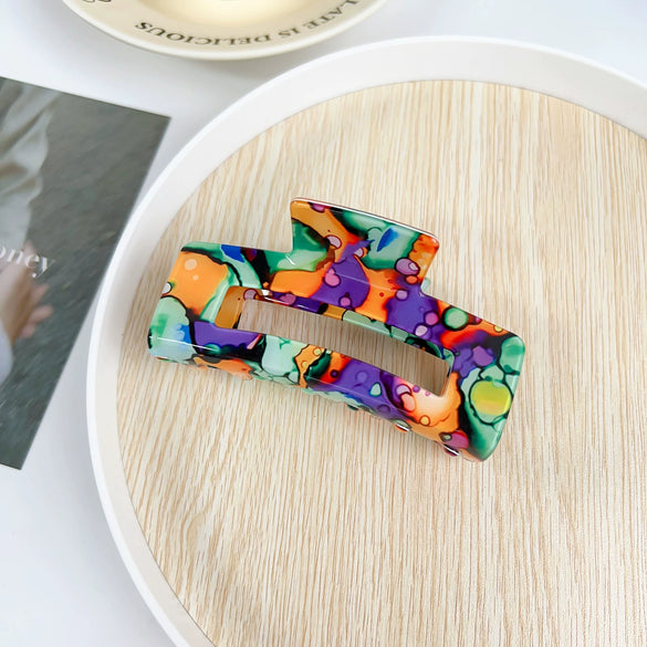 Tropical Hollow Floral Handmade Pvc Hair Grab Clip Women's Hair Accessories