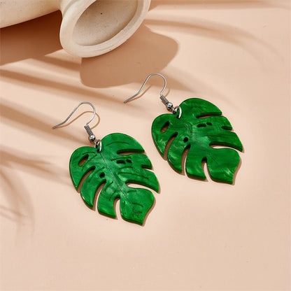 Tropical Leaves Arylic Three-Dimensional Women'S Drop Earrings