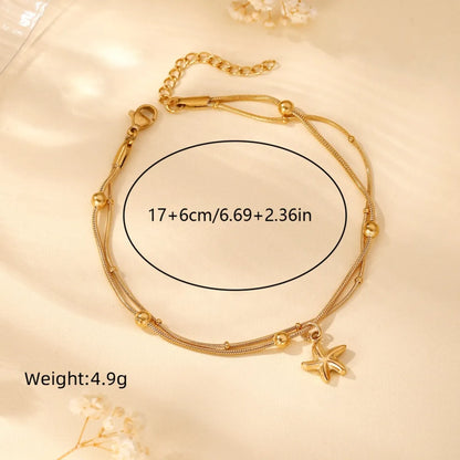 Tropical Modern Style Solid Color 304 Stainless Steel 18K Gold Plated Zircon Bracelets In Bulk