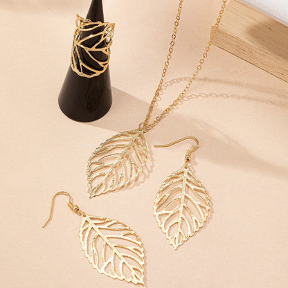 Tropical Simple Style Leaves Iron Zinc Alloy Women'S Jewelry Set