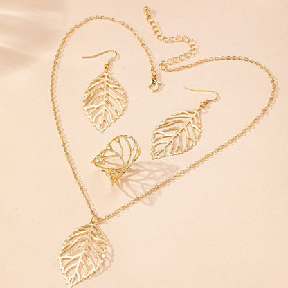 Tropical Simple Style Leaves Iron Zinc Alloy Women'S Jewelry Set