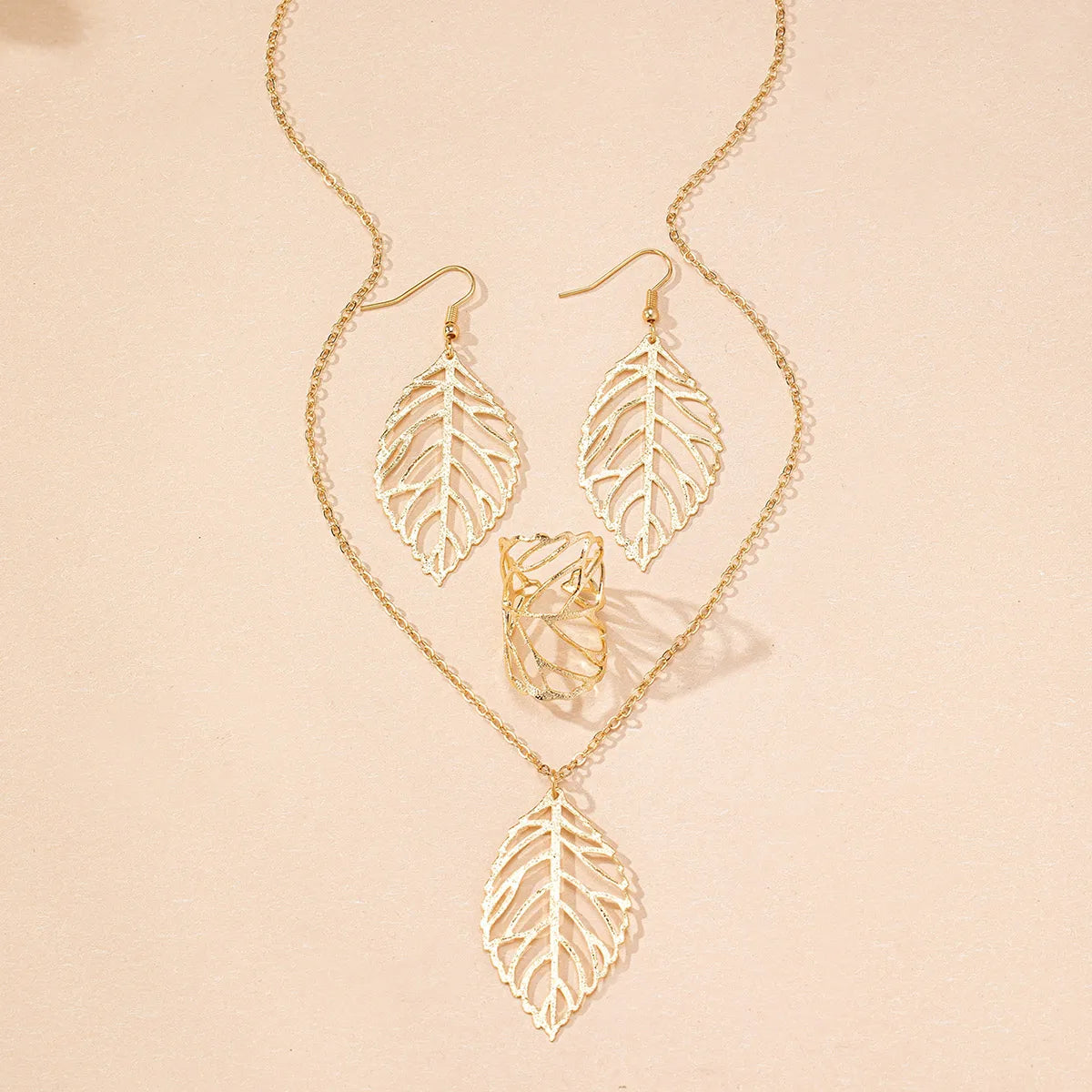 Tropical Simple Style Leaves Iron Zinc Alloy Women'S Jewelry Set