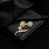 Tulip Flower Brooch Zinc Alloy Electroplated For Unisex