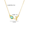 Tulip Flower Necklace Copper Mixed Gemstone Inlay Electroplating O Chain Women's Titanium Steel Accessories