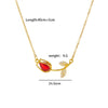 Tulip Flower Necklace Copper Mixed Gemstone Inlay Electroplating O Chain Women's Titanium Steel Accessories
