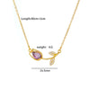 Tulip Flower Necklace Copper Mixed Gemstone Inlay Electroplating O Chain Women's Titanium Steel Accessories