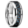 Tungsten Steel Carbon Fiber Inlay Geometric Ring With Electroplated Finish Unisex Fashion Jewelry