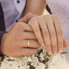 Tungsten Steel Couple Ring Inlaid Zircon Geometric Style Electroplated