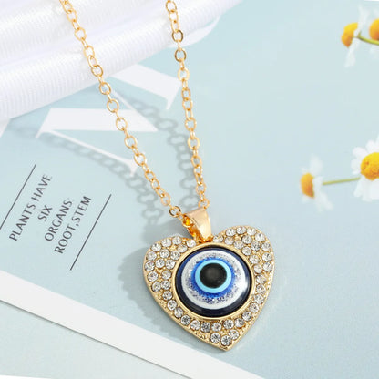 Turkey Blue Eye Pendant Alloy Diamond Necklace Wholesale Gooddiy