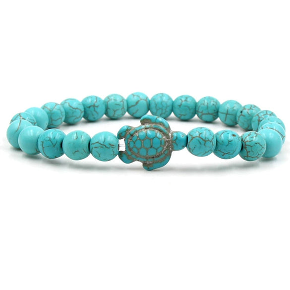 Turquoise Bracelet With Turtle Pattern And Electroplating Style Unisex