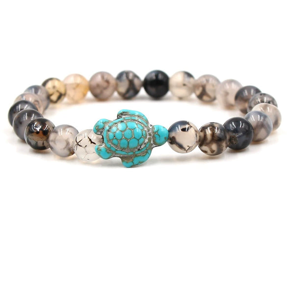 Turquoise Bracelet With Turtle Pattern And Electroplating Style Unisex