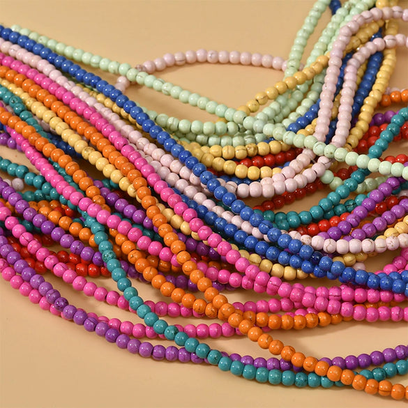 Turquoise Round Beads Jewelry Loose Beads Spacer Accessories Natural Stone Material