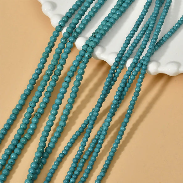 Turquoise Round Beads Jewelry Loose Beads Spacer Accessories Natural Stone Material