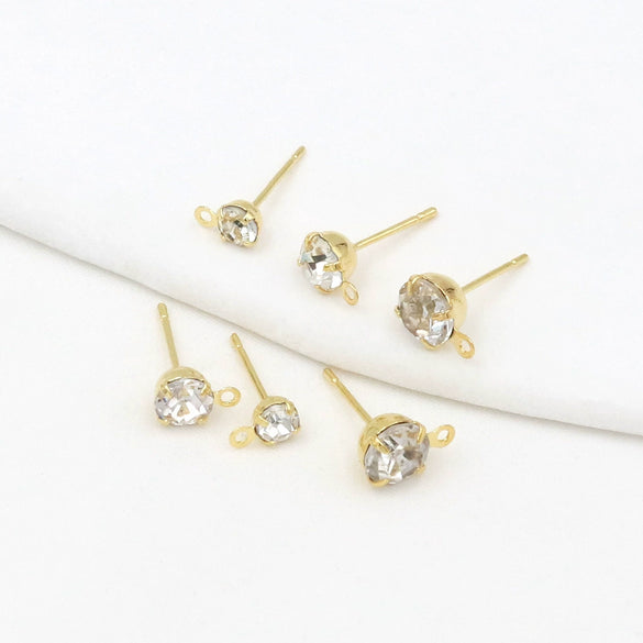 Turtle Claw Earrings Copper 925 Silver Needle Plated 14K Gold Diamondencrusted Electroplating