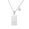 Twelve Constellation Tarot Stainless Steel Titanium Steel Square Gold Inlaid Geometric Necklace